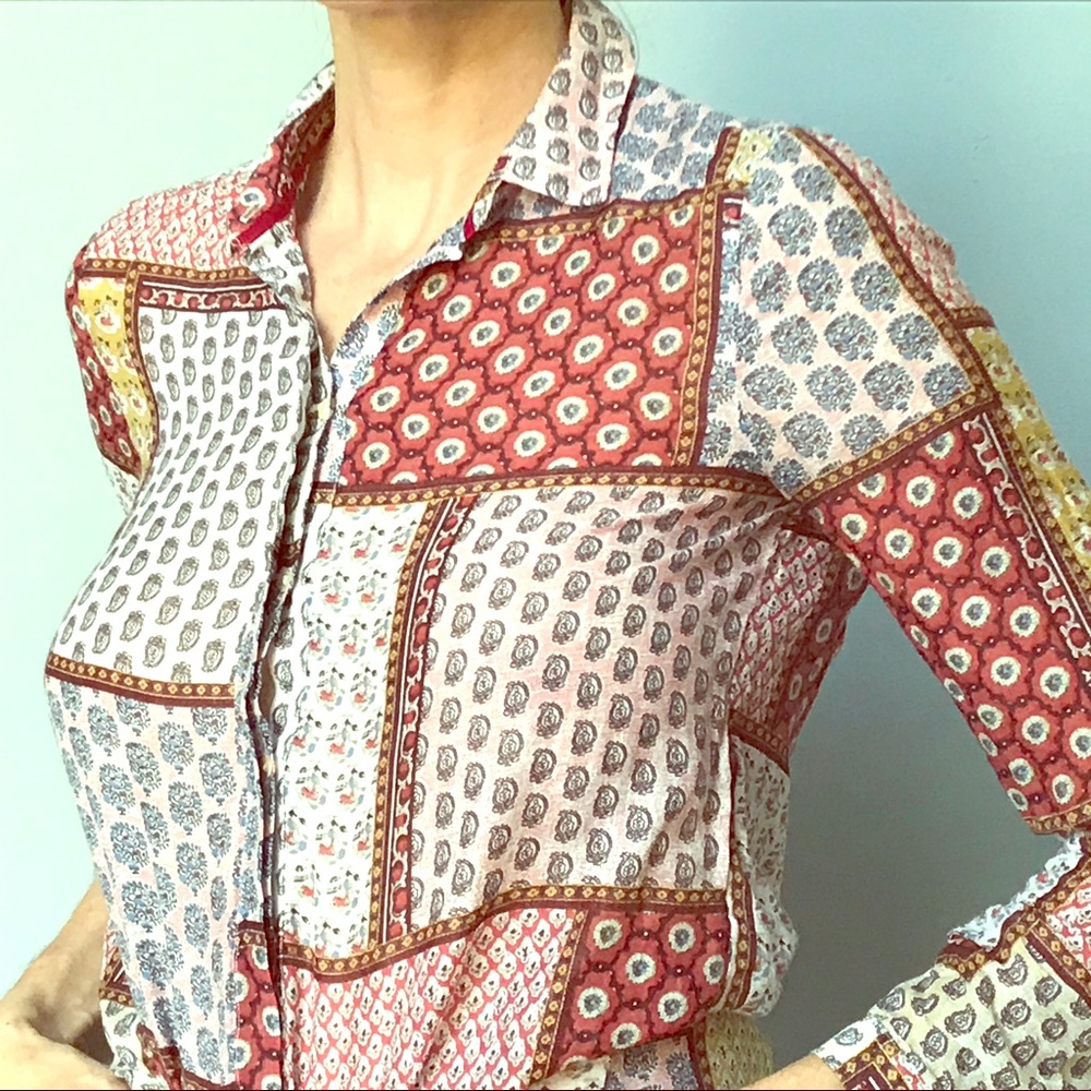Massimo Dutti Boho Chic Blouse Size 4
